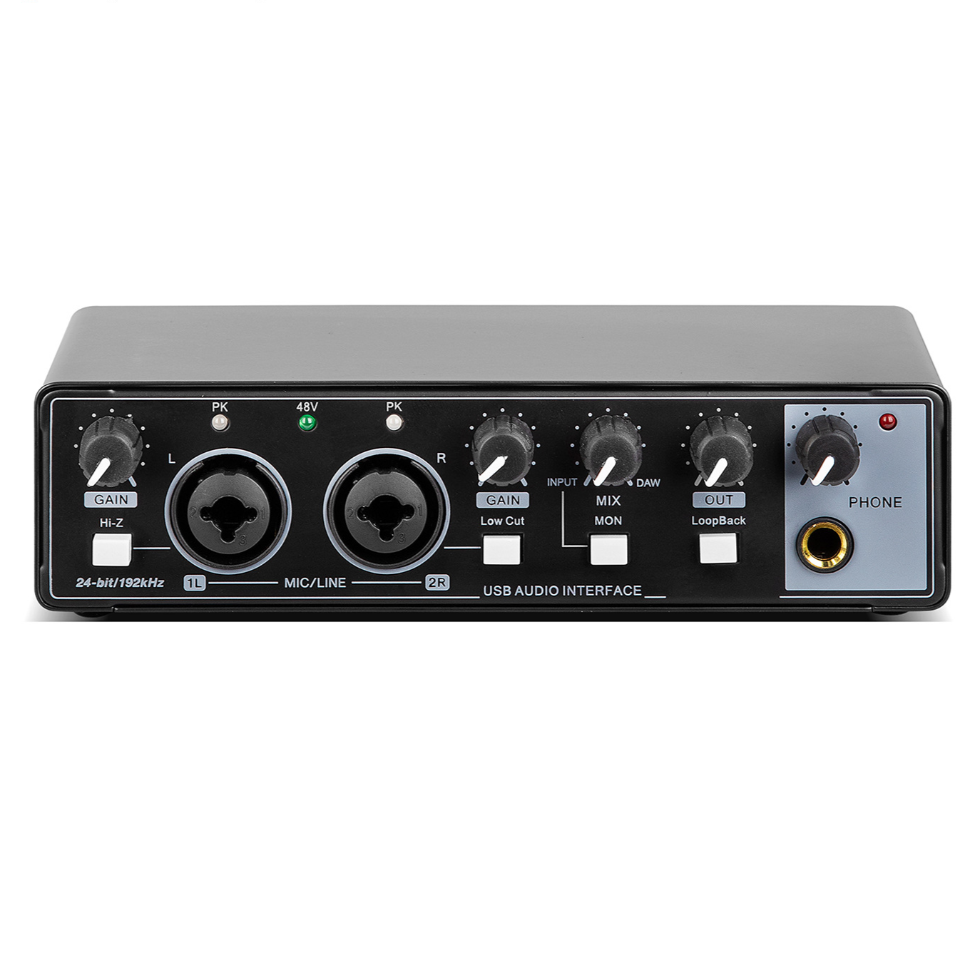 Professional External USB Sound Card with 48V Phantom Power