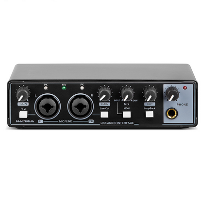 Professional External USB Sound Card with 48V Phantom Power