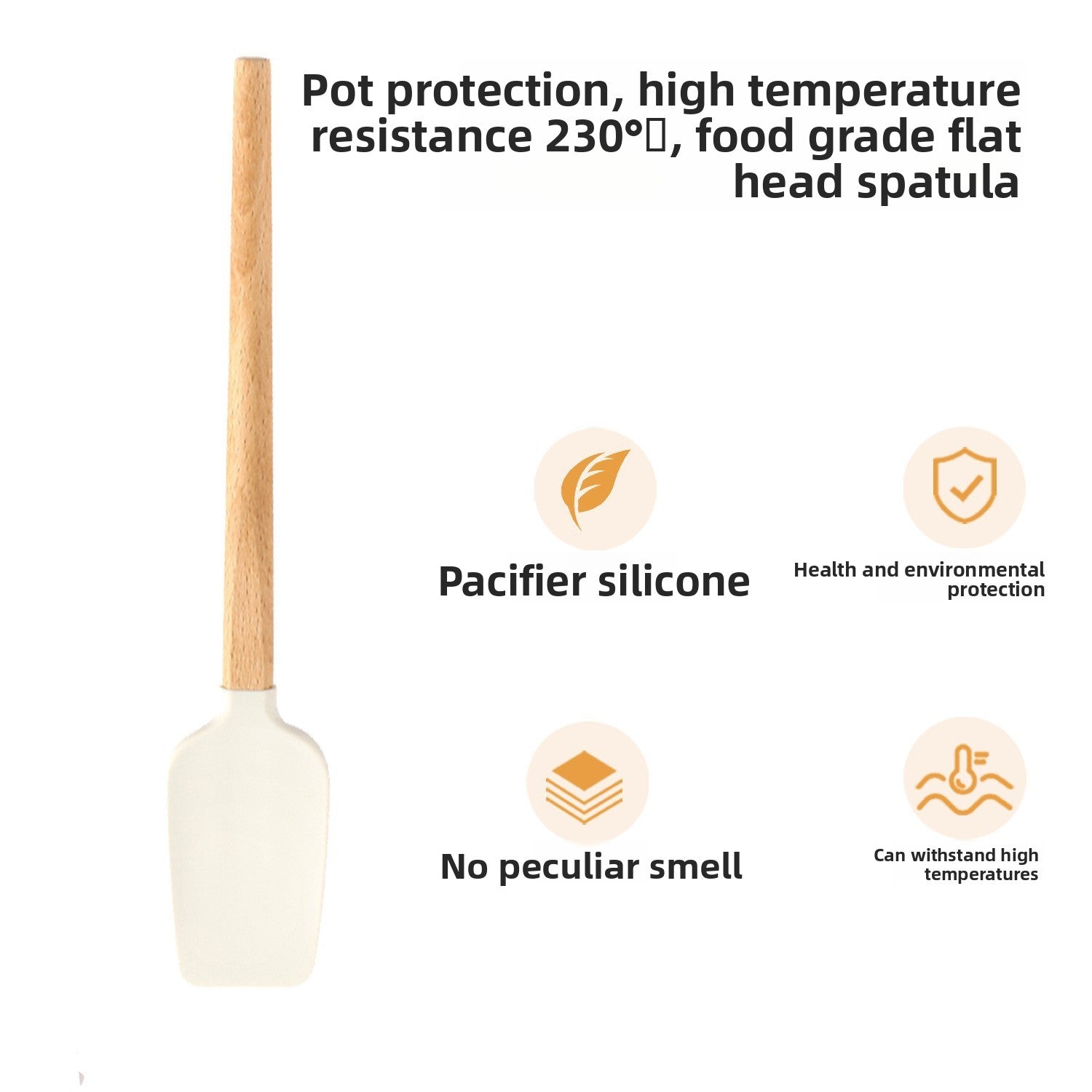 Silicone Baking Scraper with Wood Handle
