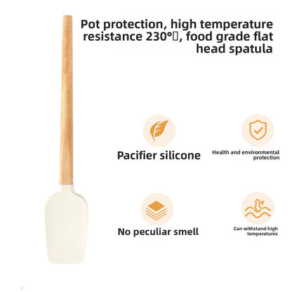 Silicone Baking Scraper with Wood Handle