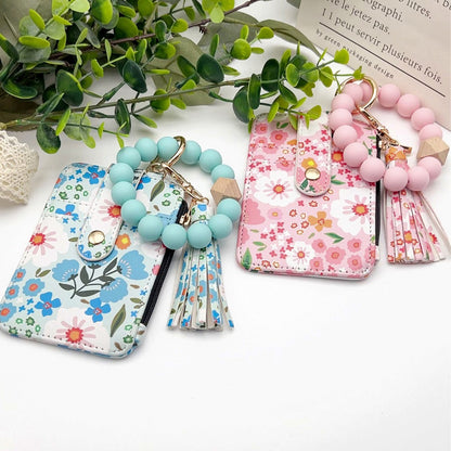Silicone bracelet with frilled edges and card holder