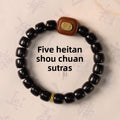 Ebony Wood Bracelet Zen Style Barrel Beads