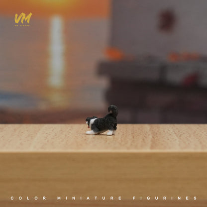 Playful Border Collie 1/64 Scale Miniature Model with 3D Printed Figurine