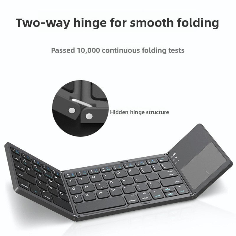 Foldable Ultra-Thin Wireless Bluetooth Keyboard with Touchpad