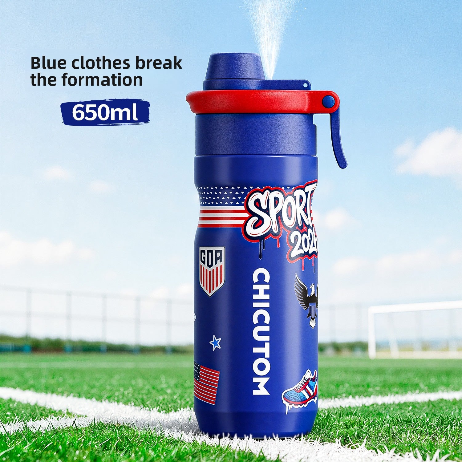 Large Capacity Sports Water Bottle High Temperature Resistant