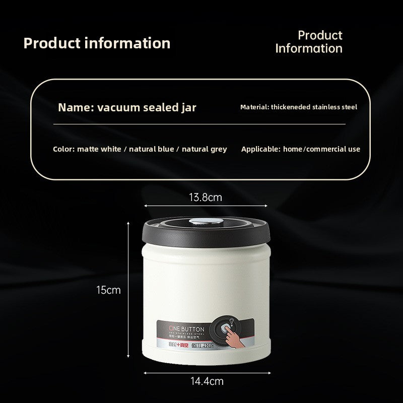 304 Storage Canister for Coffee Beans and Tea Leaves, Moisture-Proof Sealed Canister