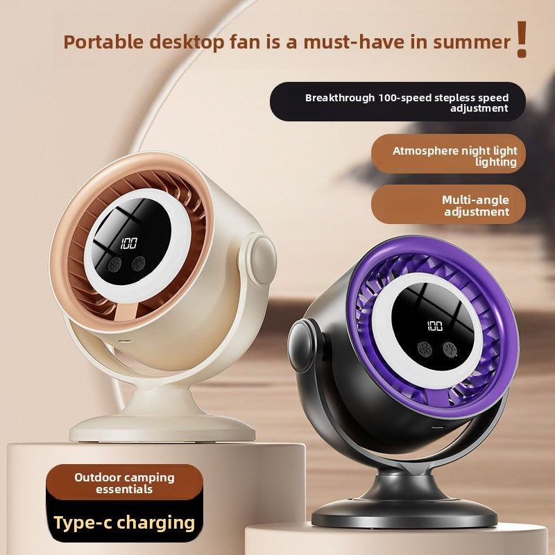 Multifunctional USB Desk Fan with Night Light