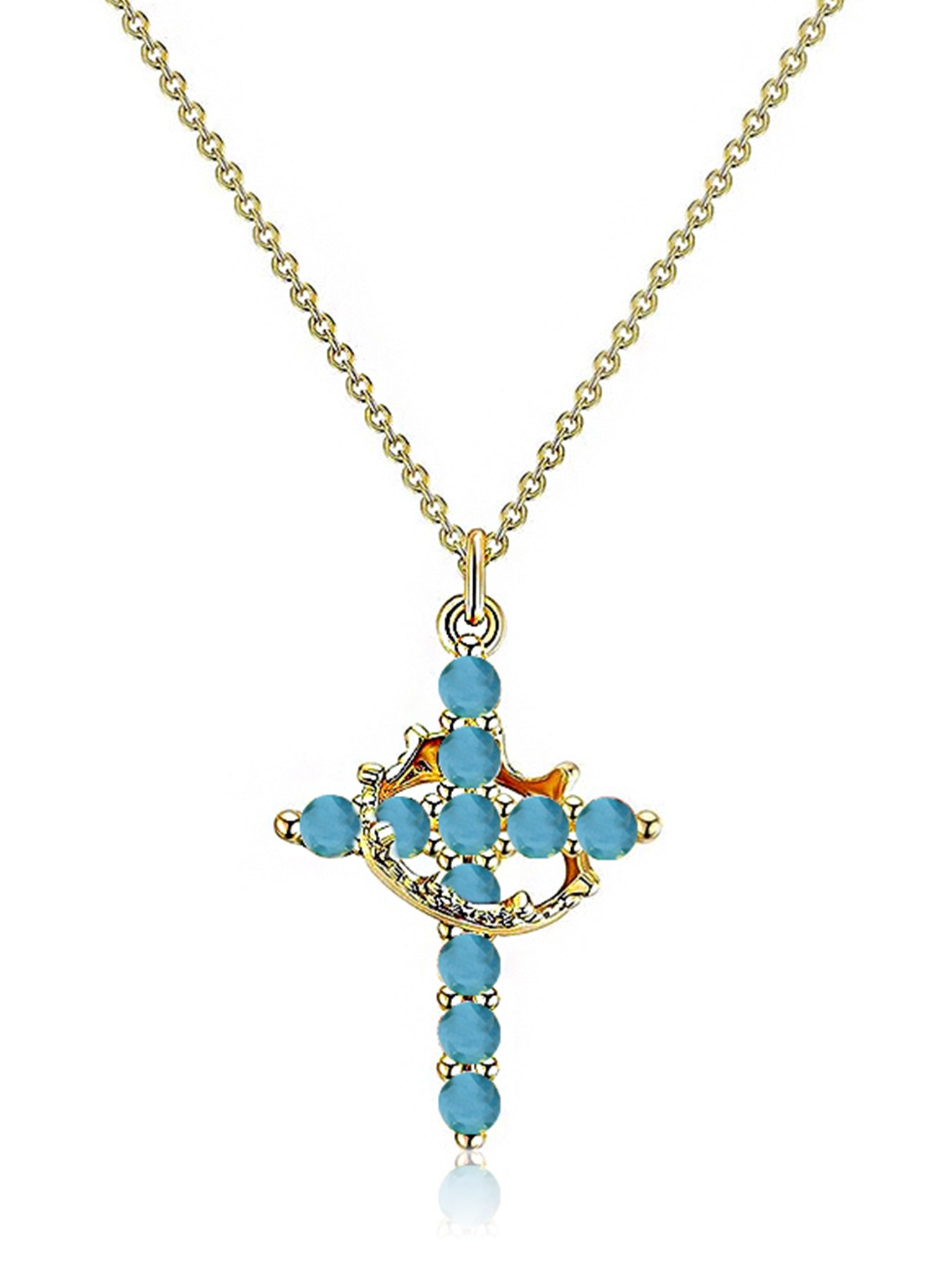 Rotating Zircon Cross Pendant Necklace