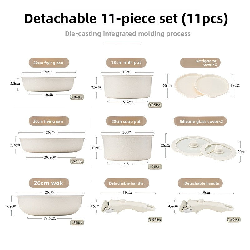 Detachable Ceramic Non-Stick Cookware Set