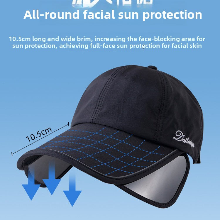 Adjustable Wide Brim Sun Hat with Mesh Top