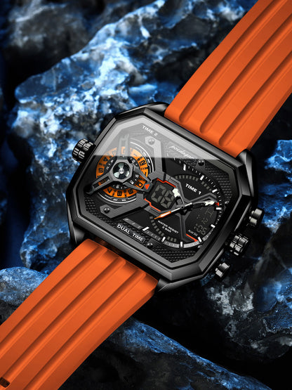 Dual Display Luminous Waterproof Mens Watch