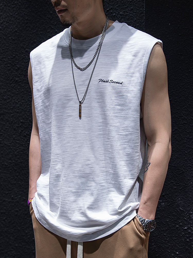 Bamboo Cotton Sleeveless Vest Men Summer Loose Fit