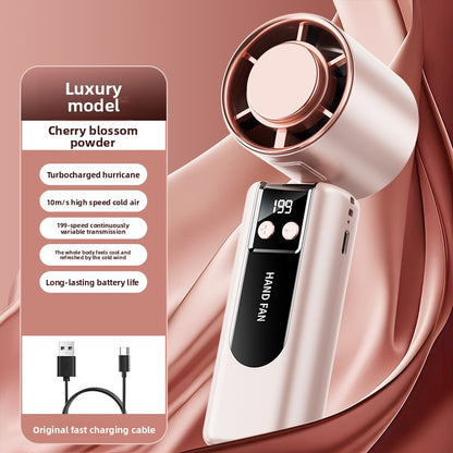 Portable Rechargeable Handheld Fan with Digital Display