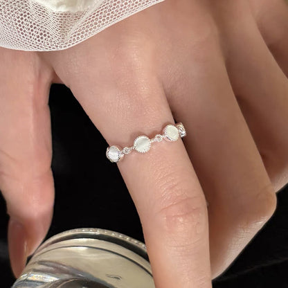 Adjustable Lace Cat Eye Stone Stackable Ring
