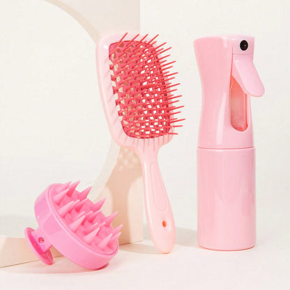 Hair Styling Spray Bottle and Massage Brush Set