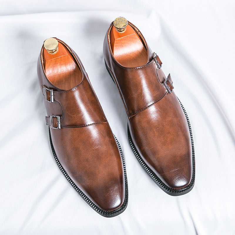 Classic Buckle Leather Shoes for Men