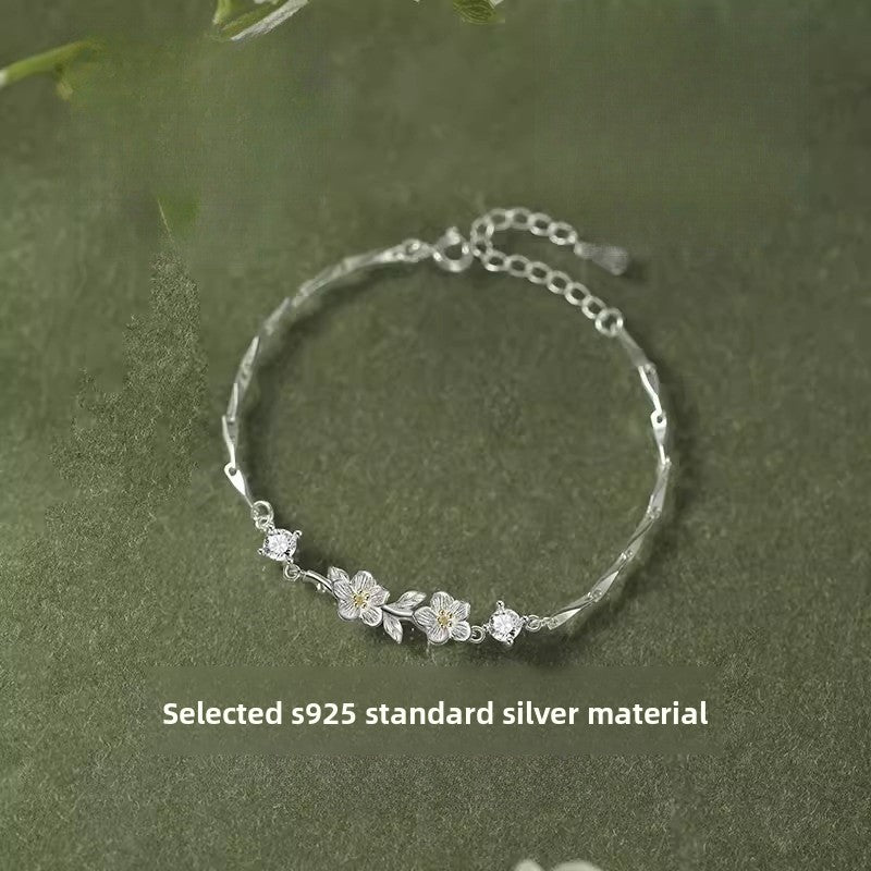 Pure Silver Jasmine Bracelet for Women
