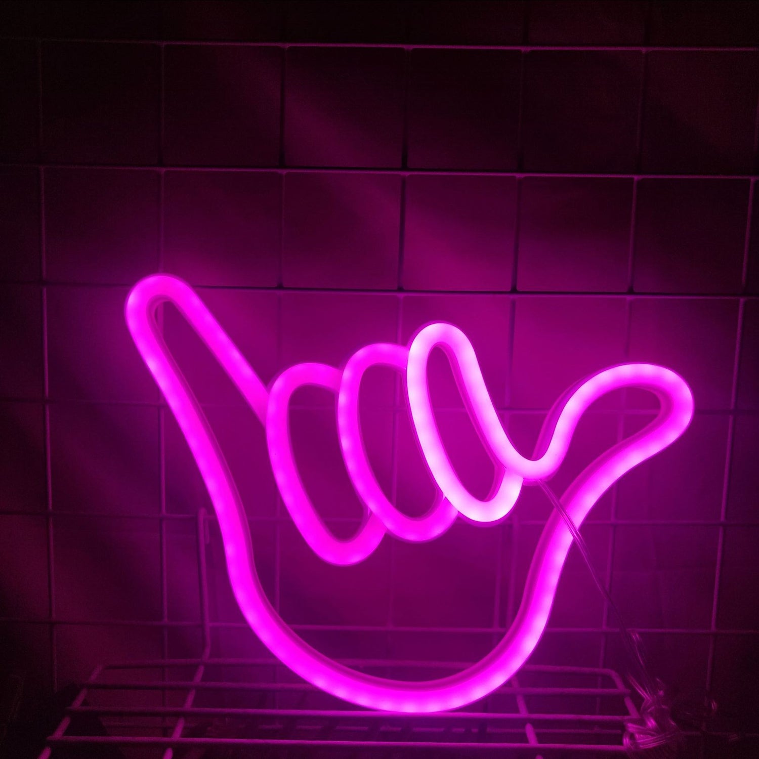 led neon finger shape indoor neon sign