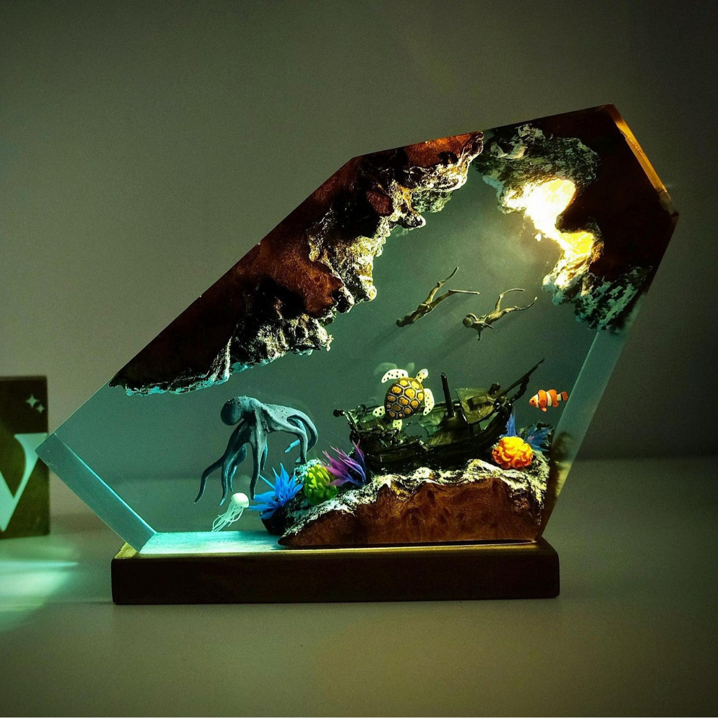 Octopus and Turtle Resin Night Light