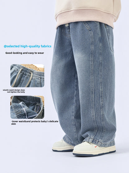Boys Loose Straight Denim Pants