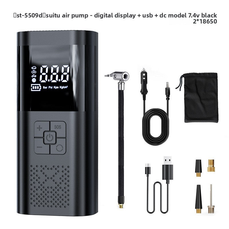 Digital Display Portable Air Pump with USB Charging