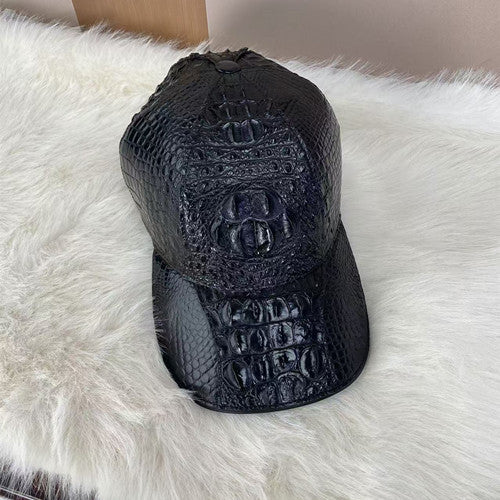 Adjustable Genuine Crocodile Leather Baseball Cap