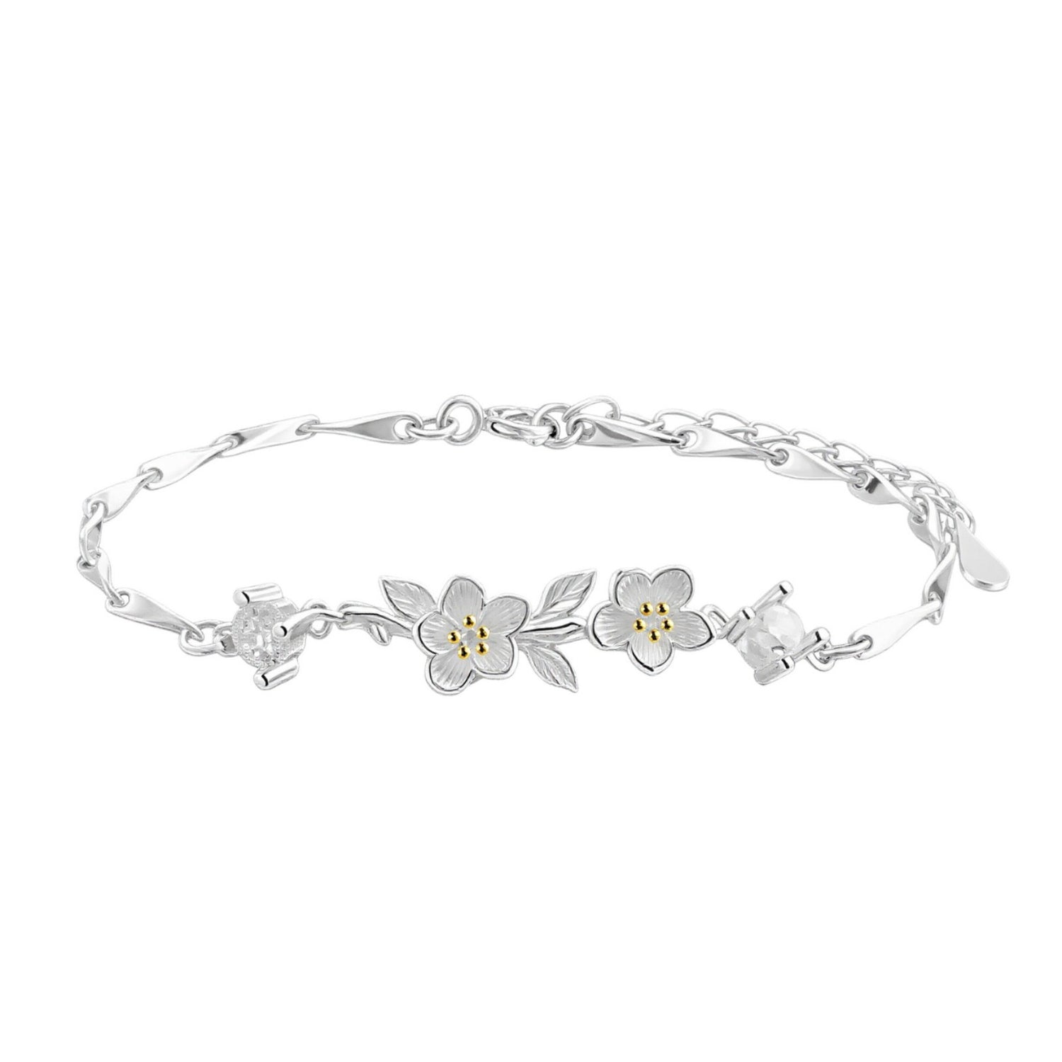 Pure Silver Jasmine Bracelet for Women