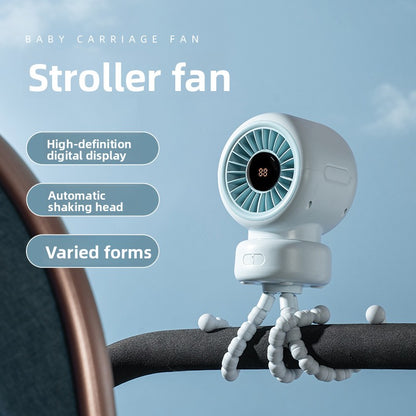 Digital Display Octopus USB Desk Fan with Oscillation