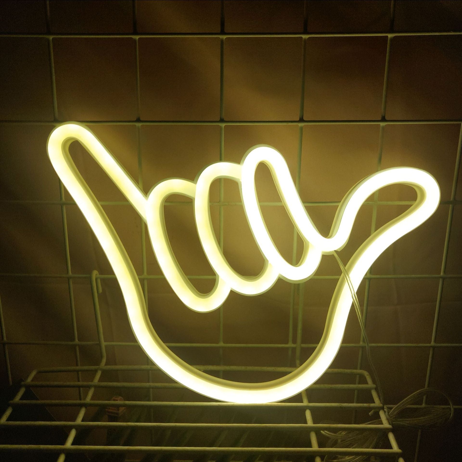 led neon finger shape indoor neon sign