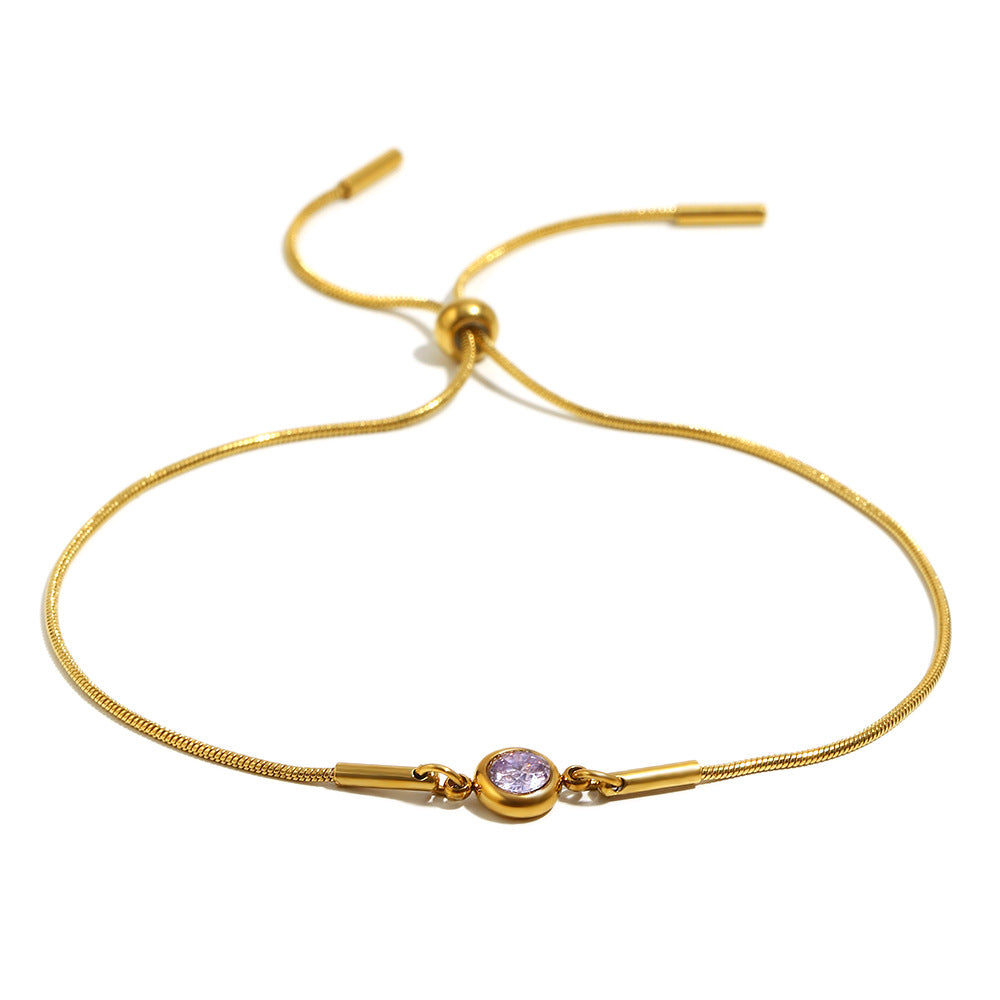 Adjustable Snake Chain Zirconium Bracelet
