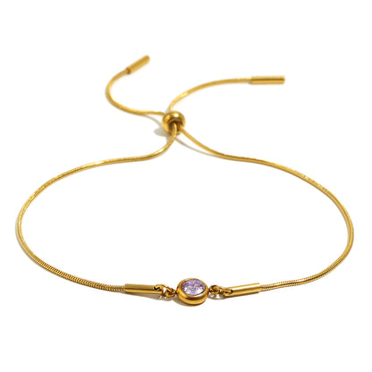 Adjustable Snake Chain Zirconium Bracelet
