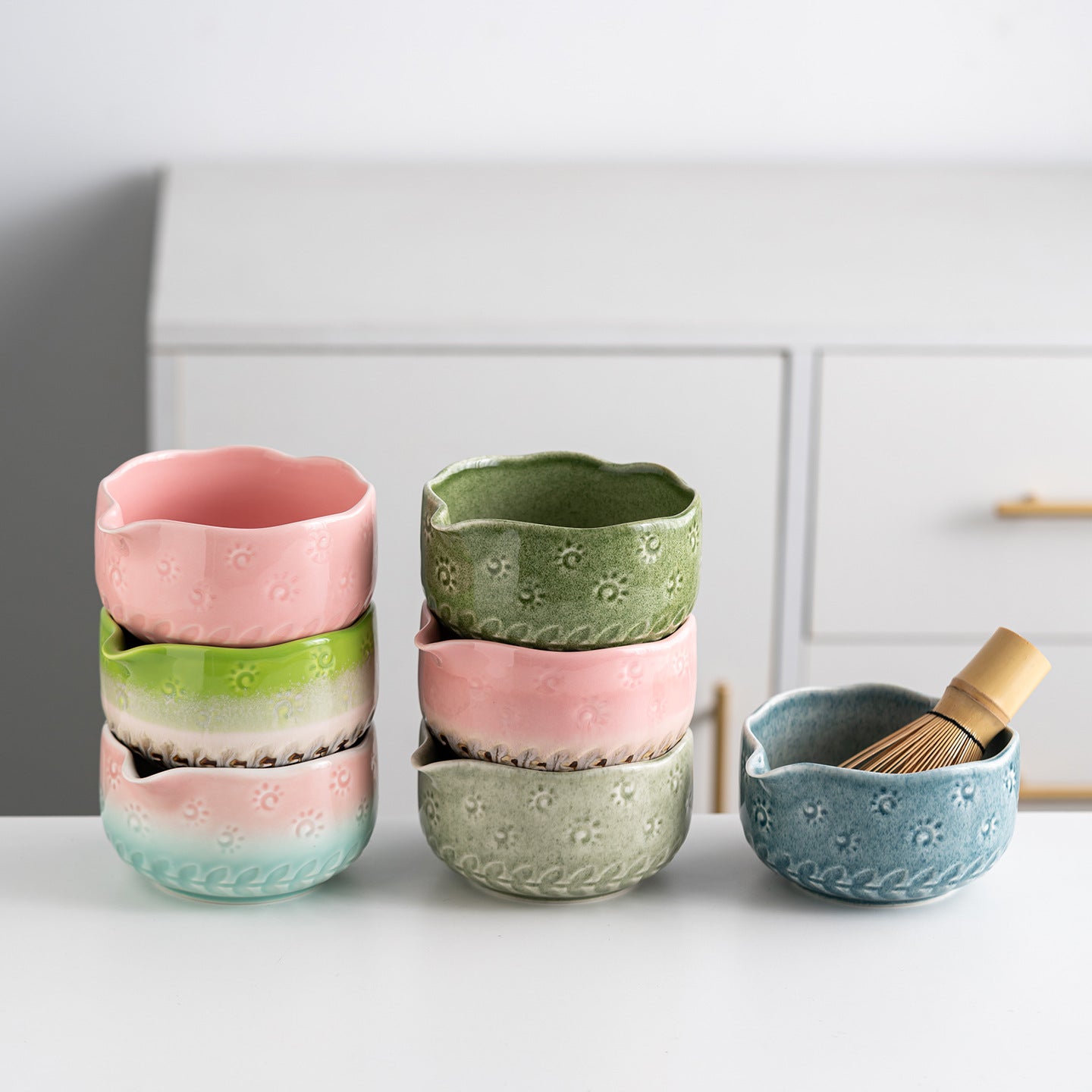 Sun and Wheat Ear Matcha Bowl