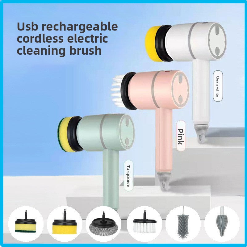 Multifunctional Electric Cleaning Brush with Interchangeable Heads