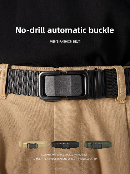 Mens Automatic Buckle Canvas Belt