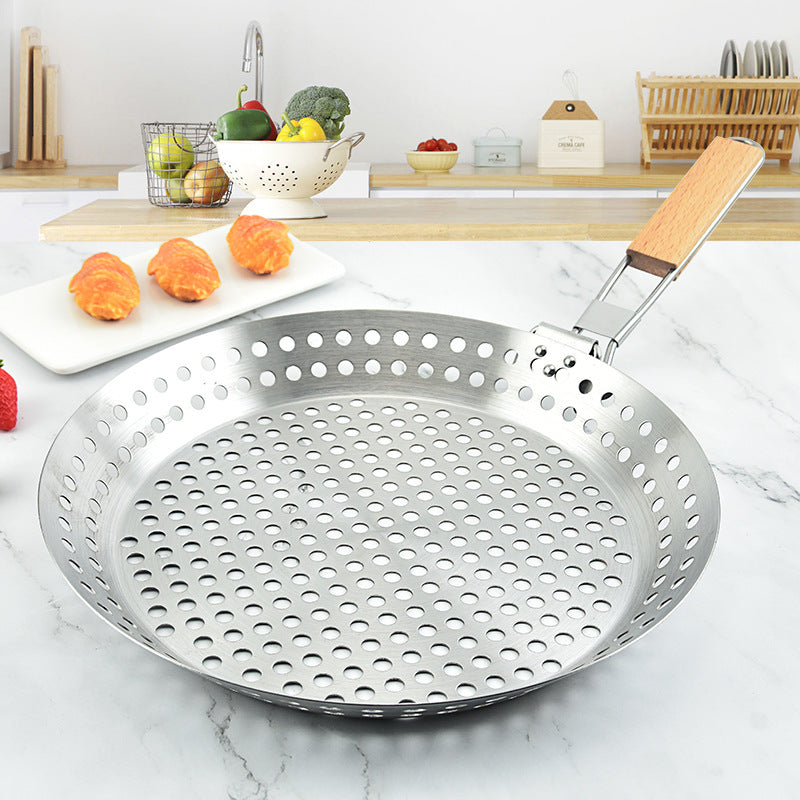 Foldable Circular BBQ Grill Tray