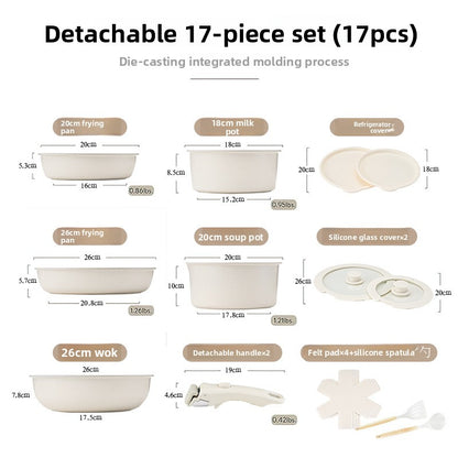 Detachable Ceramic Non-Stick Cookware Set