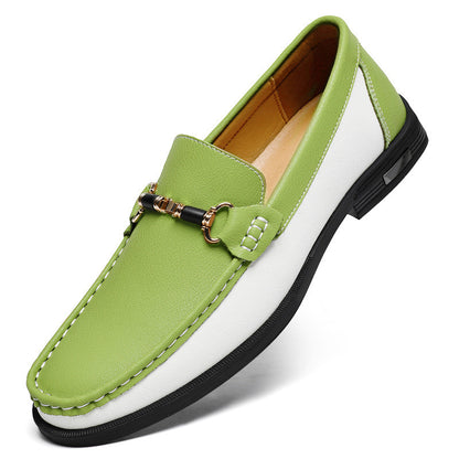Mens Genuine Leather Slip-On Driving Shoes