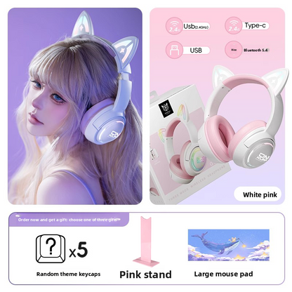 Cat Ear Gaming Headset with RGB Lighting