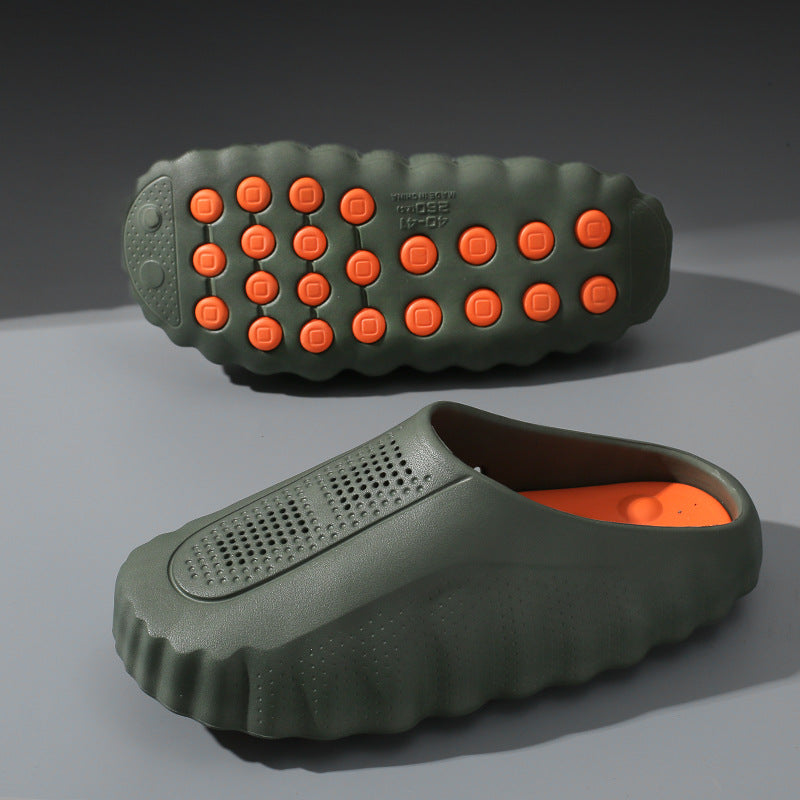 Men Women Summer EVA Non-Slip Massage Closed Toe Slippers