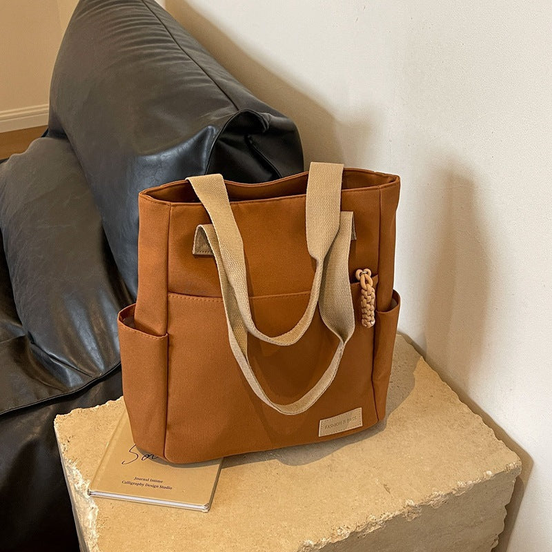 Large Capacity Canvas Tote Bag for College