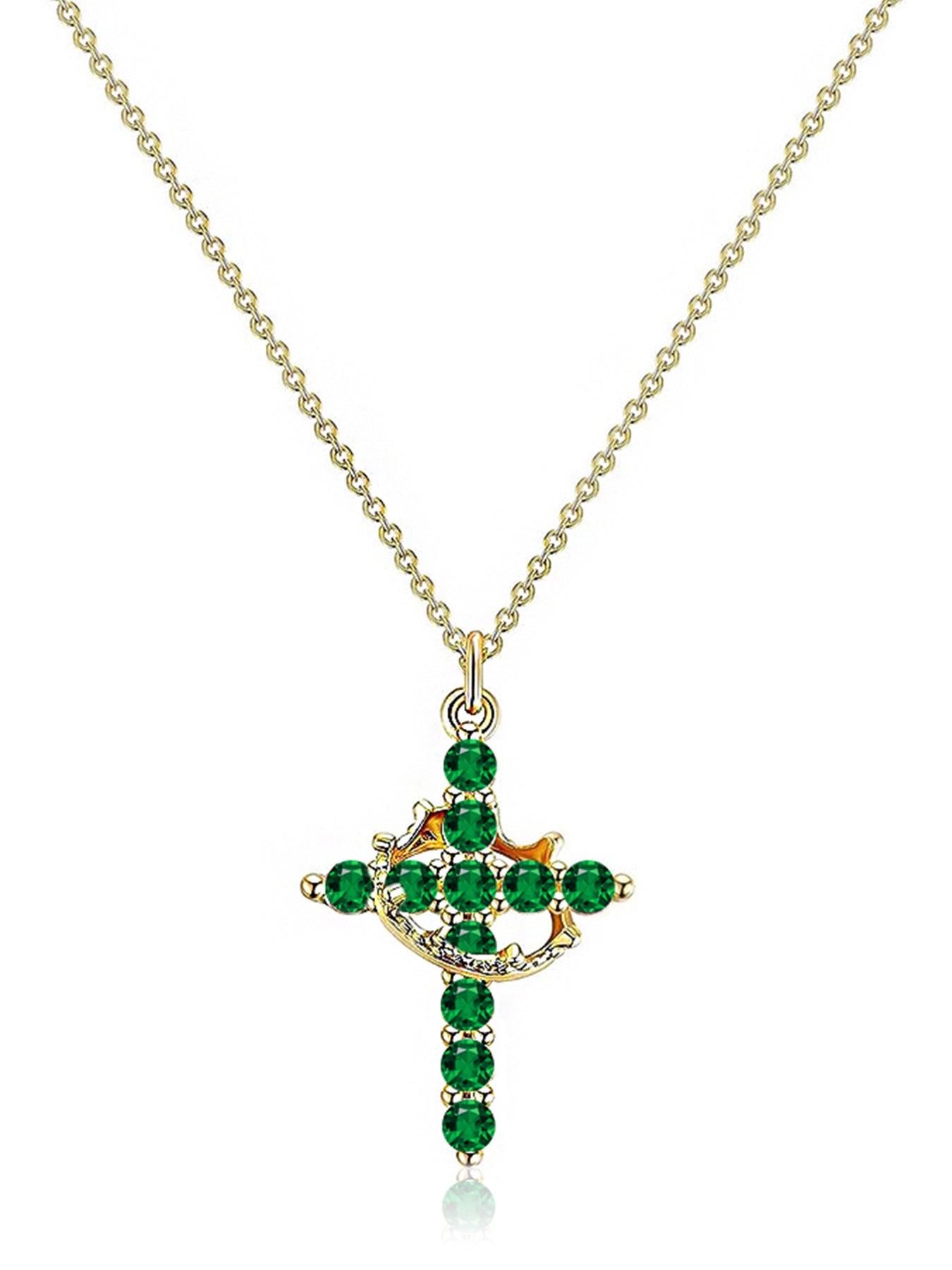 Rotating Zircon Cross Pendant Necklace