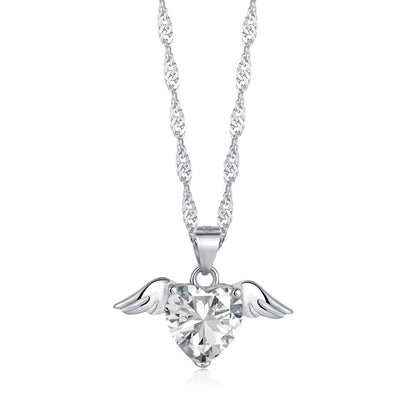 S925 Silver Clover Heart Pendant Necklace