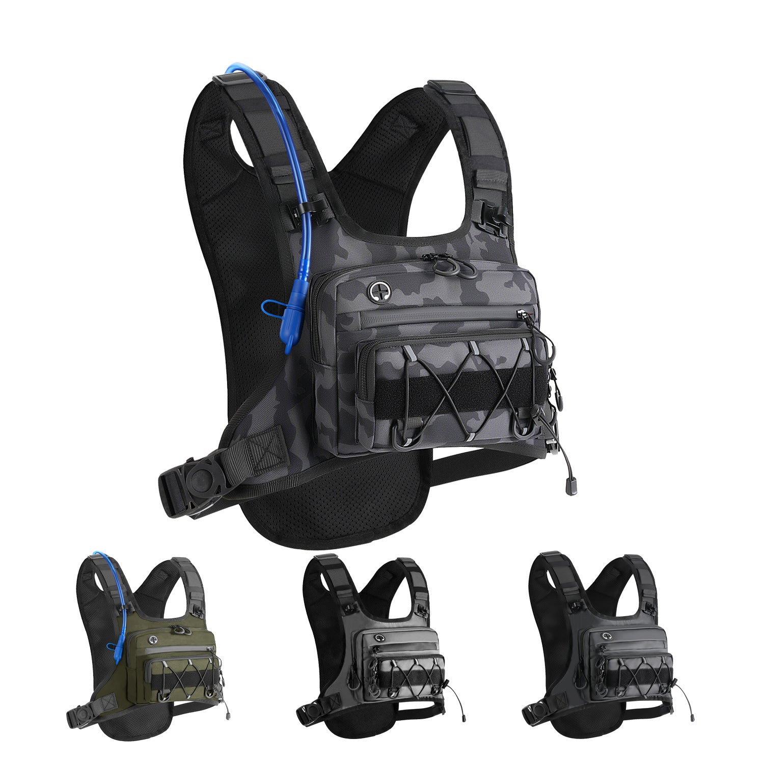 Multi-Functional Tactical Chest Bag with Hydration Pack