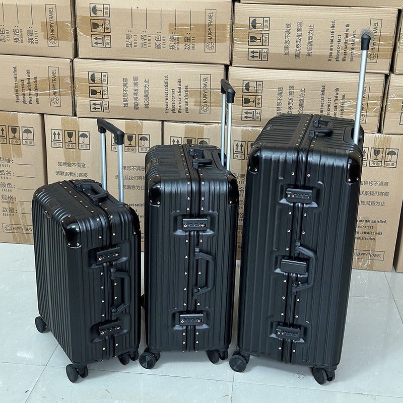 Luggage Suitcase with Aluminum Frame, Carry-On Suitcase, Trolley Suitcase, 20/24/ 28inch Three-Piece Set, Travel Suitcase, Password Lock Suitcase, Manufacturer Wholesale