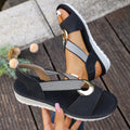 Women's Fish Mouth Sandals with Metal Buckle and Hemp Rope