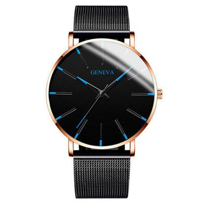 Quartz Watch with Alloy Mesh Strap