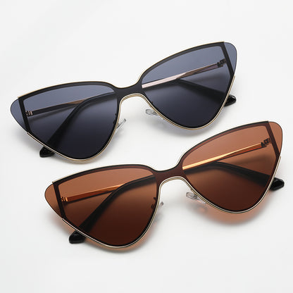 Large Frame Metal Cat Eye Retro Sunglasses