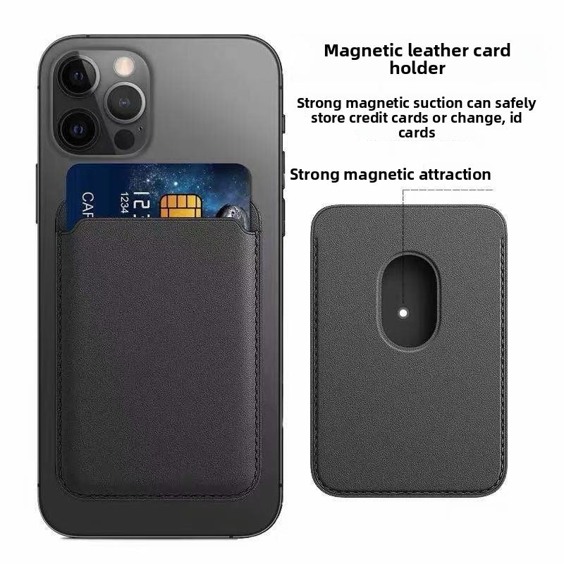 Magnetic Card Case for iPhone 12-15, PU Leather with Strong Hold