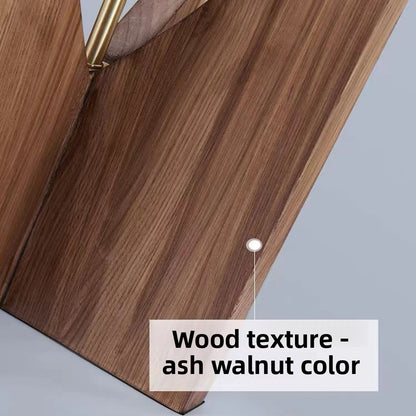 Solid Wood Floor Lamp with Adjustable Lighting