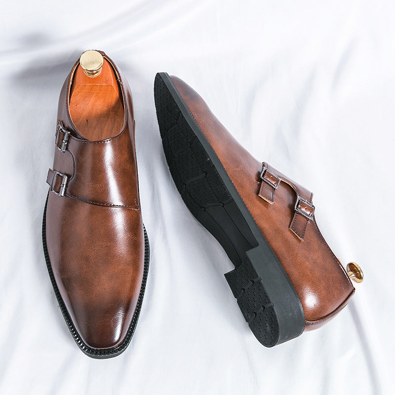 Classic Buckle Leather Shoes for Men